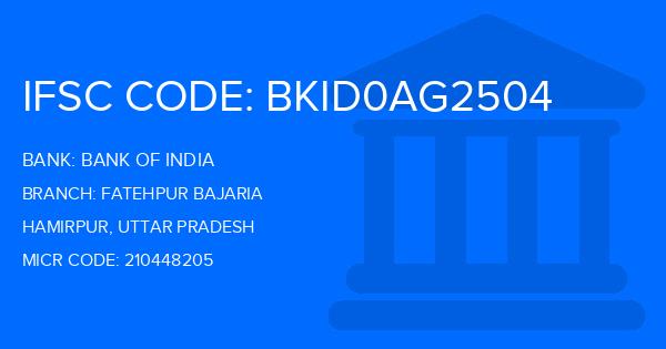 Bank Of India (BOI) Fatehpur Bajaria Branch IFSC Code