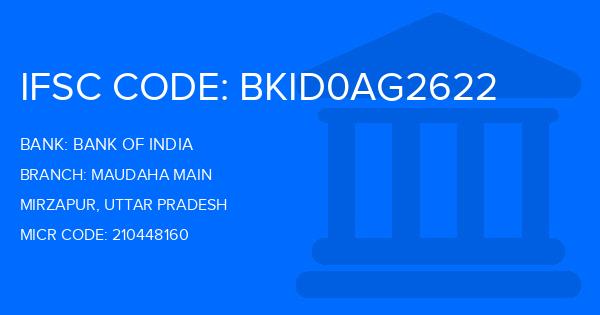 Bank Of India (BOI) Maudaha Main Branch IFSC Code