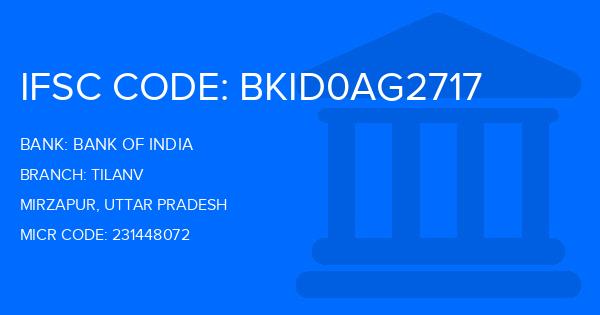 Bank Of India (BOI) Tilanv Branch IFSC Code