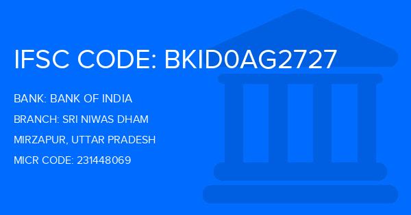 Bank Of India (BOI) Sri Niwas Dham Branch IFSC Code