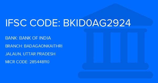 Bank Of India (BOI) Badagaonkaithri Branch IFSC Code