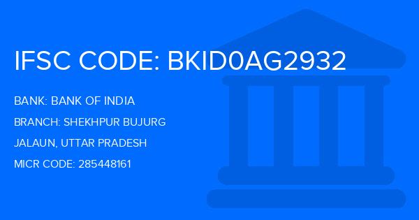 Bank Of India (BOI) Shekhpur Bujurg Branch IFSC Code