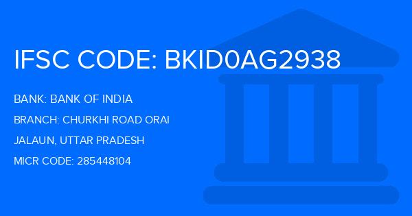 Bank Of India (BOI) Churkhi Road Orai Branch IFSC Code