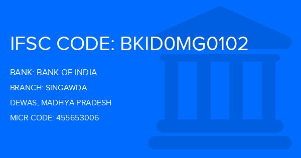 Bank Of India (BOI) Singawda Branch IFSC Code