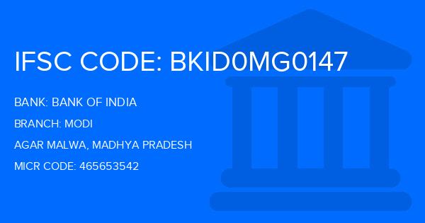 Bank Of India (BOI) Modi Branch IFSC Code
