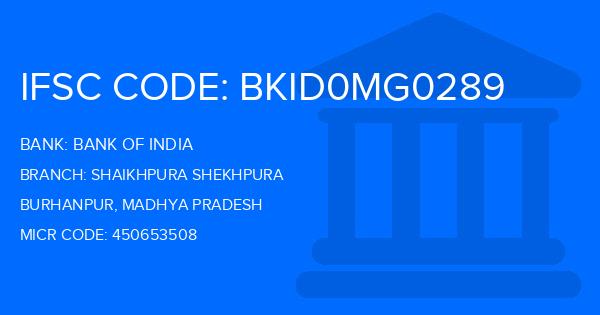Bank Of India (BOI) Shaikhpura Shekhpura Branch IFSC Code