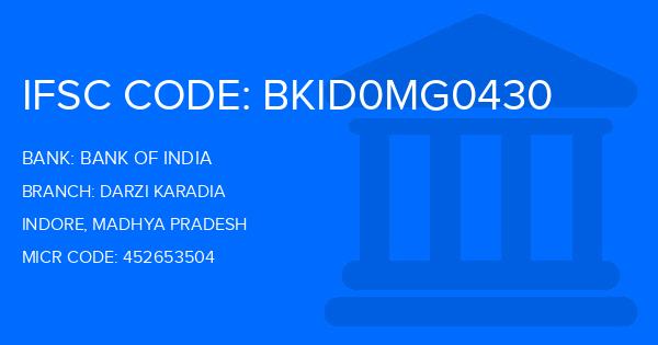 Bank Of India (BOI) Darzi Karadia Branch IFSC Code
