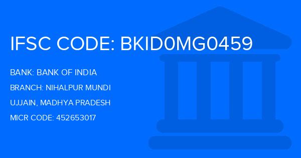 Bank Of India (BOI) Nihalpur Mundi Branch IFSC Code