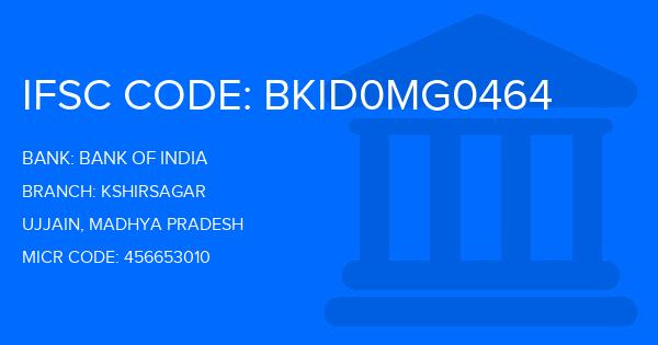 Bank Of India (BOI) Kshirsagar Branch IFSC Code