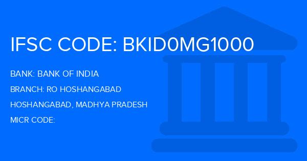 Bank Of India (BOI) Ro Hoshangabad Branch IFSC Code