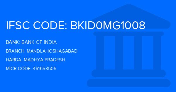 Bank Of India (BOI) Mandlahoshagabad Branch IFSC Code