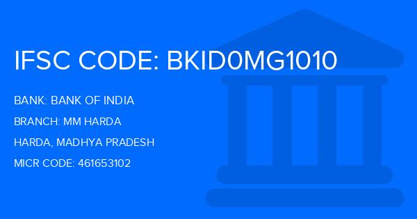 Bank Of India (BOI) Mm Harda Branch IFSC Code