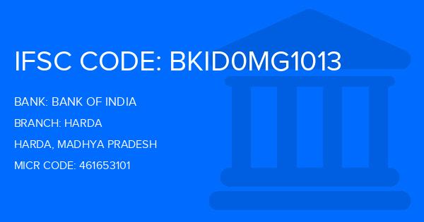 Bank Of India (BOI) Harda Branch IFSC Code