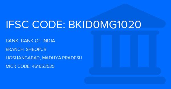 Bank Of India (BOI) Sheopur Branch IFSC Code