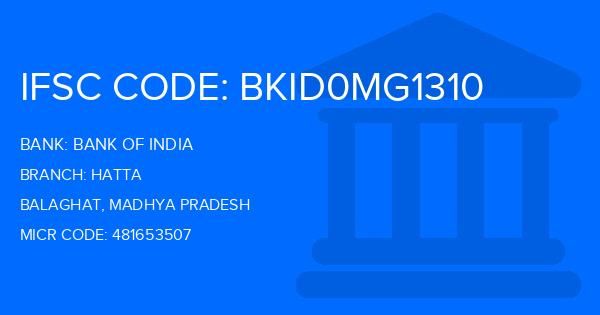 Bank Of India (BOI) Hatta Branch IFSC Code