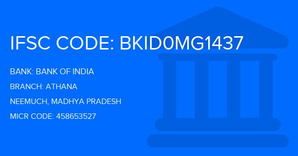 Bank Of India (BOI) Athana Branch IFSC Code