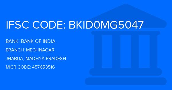 Bank Of India (BOI) Meghnagar Branch IFSC Code