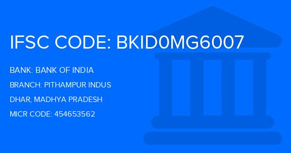 Bank Of India (BOI) Pithampur Indus Branch IFSC Code