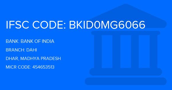 Bank Of India (BOI) Dahi Branch IFSC Code