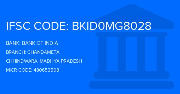 Bank Of India (BOI) Chandameta Branch IFSC Code