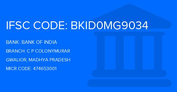 Bank Of India (BOI) C P Colonymurar Branch IFSC Code