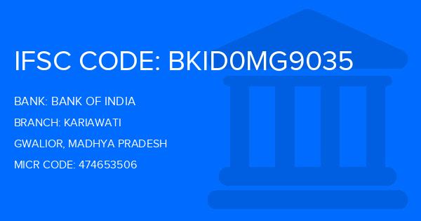 Bank Of India (BOI) Kariawati Branch IFSC Code
