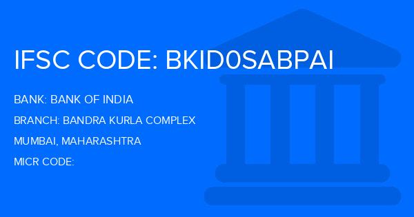 Bank Of India (BOI) Bandra Kurla Complex Branch IFSC Code