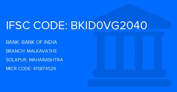 Bank Of India (BOI) Malkavathe Branch IFSC Code