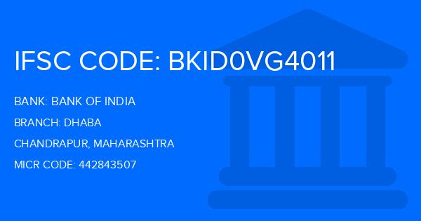Bank Of India (BOI) Dhaba Branch IFSC Code