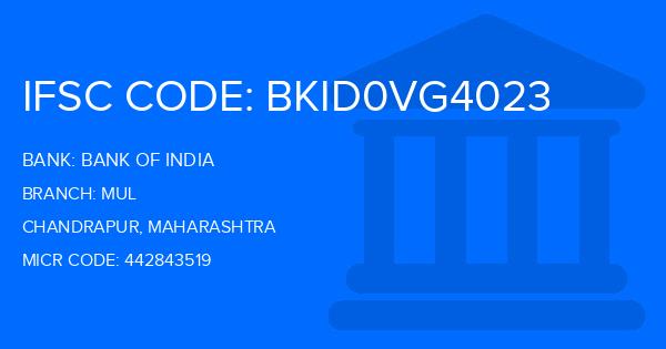 Bank Of India (BOI) Mul Branch IFSC Code