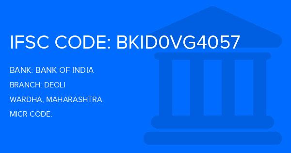 Bank Of India (BOI) Deoli Branch IFSC Code