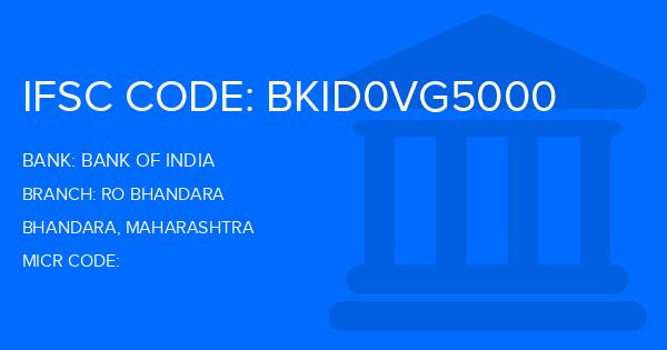 Bank Of India (BOI) Ro Bhandara Branch IFSC Code