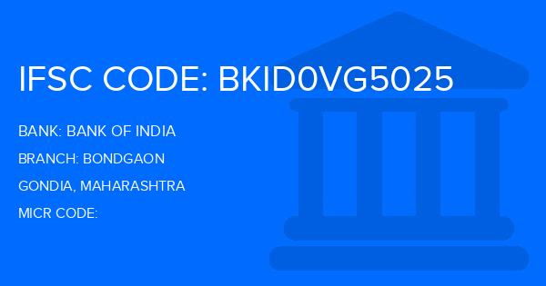 Bank Of India (BOI) Bondgaon Branch IFSC Code