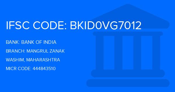 Bank Of India (BOI) Mangrul Zanak Branch IFSC Code