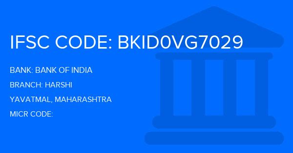 Bank Of India (BOI) Harshi Branch IFSC Code