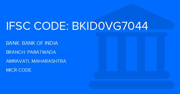 Bank Of India (BOI) Paratwada Branch IFSC Code