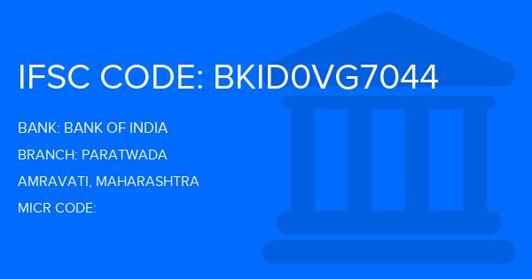 Bank Of India (BOI) Paratwada Branch IFSC Code