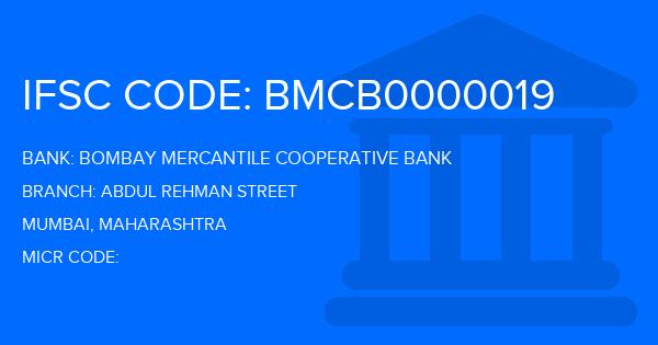 Bombay Mercantile Cooperative Bank Abdul Rehman Street Branch IFSC Code