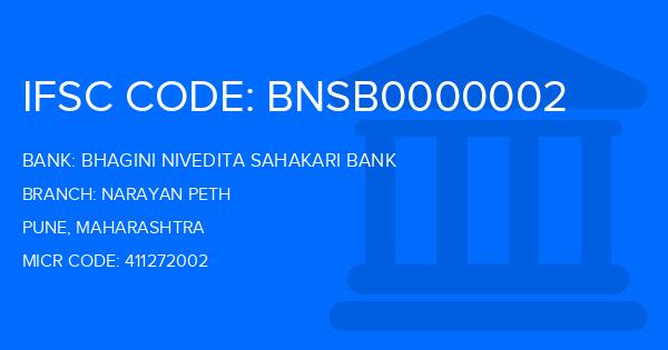 Bhagini Nivedita Sahakari Bank Narayan Peth Branch IFSC Code