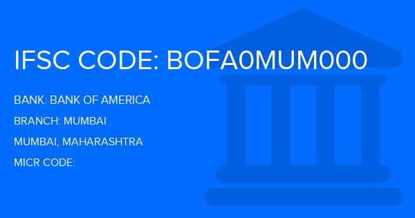 Bank Of America (BOA) Mumbai Branch IFSC Code