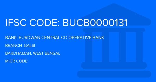 Burdwan Central Co Operative Bank Galsi Branch IFSC Code