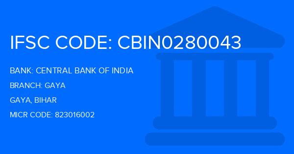 Central Bank Of India (CBI) Gaya Branch IFSC Code