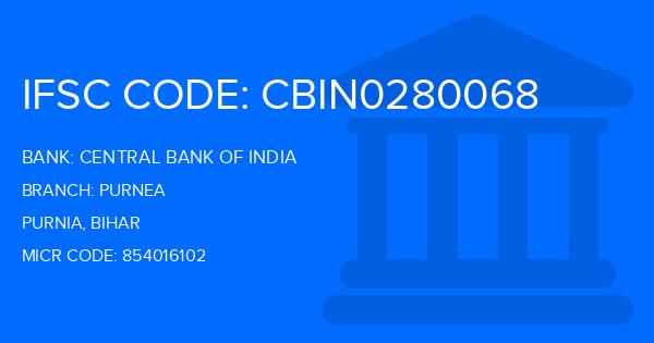 Central Bank Of India (CBI) Purnea Branch IFSC Code