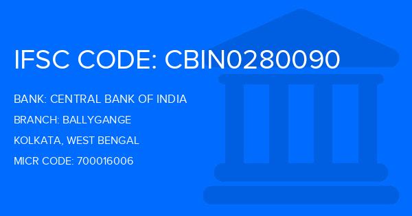 Central Bank Of India (CBI) Ballygange Branch IFSC Code