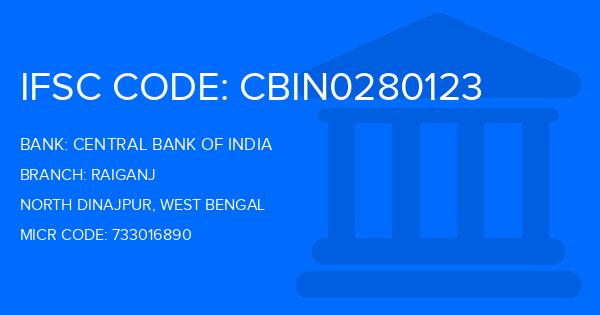 Central Bank Of India (CBI) Raiganj Branch IFSC Code