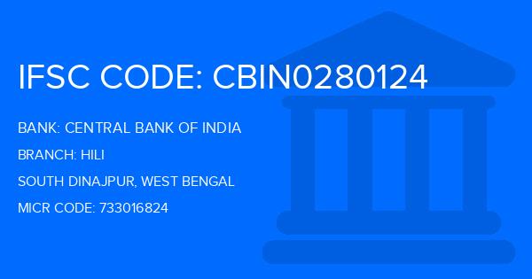 Central Bank Of India (CBI) Hili Branch IFSC Code