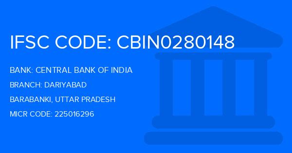 Central Bank Of India (CBI) Dariyabad Branch IFSC Code