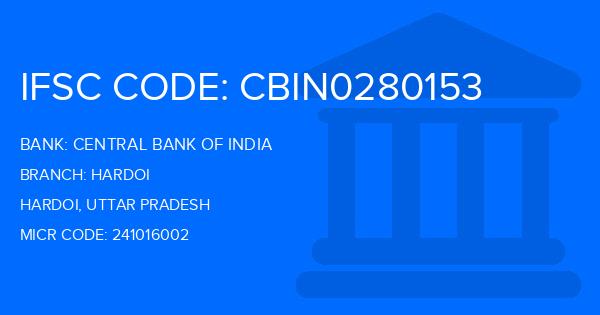 Central Bank Of India (CBI) Hardoi Branch IFSC Code