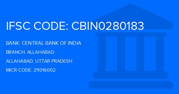 Central Bank Of India (CBI) Allahabad Branch IFSC Code