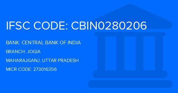 Central Bank Of India (CBI) Jogia Branch IFSC Code